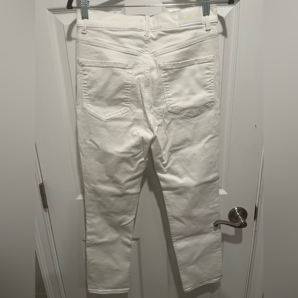 Express Super High Rise Slim Jeans with Distressed Details - Picture 7 of 8